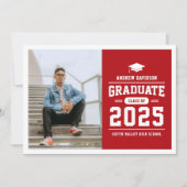 Moderner Red Foto Abschluss Ankündigung (Vorderseite)