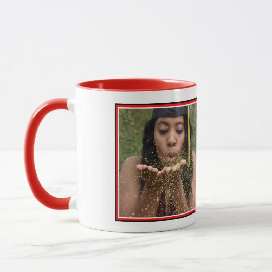 Moderner Red Foto Abschluss Tasse (Links)