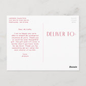 Moderner Red Foto Abschluss Vielen Dank Postkarte (Rückseite)