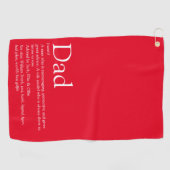 Moderner Red Fun Cooler Vater Daddy Father Definit Golfhandtuch (Horizontal)