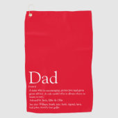 Moderner Red Fun Cooler Vater Daddy Father Definit Golfhandtuch (Vorderseite)