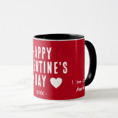 Moderner Red Happy Valentine's Day Boyfriend Tasse (VorderseiteRechts)