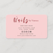 Moderner Red Nail Techniker Blush Nails Kunstmuseu Visitenkarte (Rückseite)