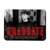 Moderner Red Neon Foto Abschluss Magnet (Horizontal)