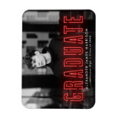 Moderner Red Neon Foto Abschluss Magnet (Vertikal)