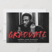 Moderner Red Paint Spritzer Foto Abschluss Ankündigung (Vorderseite)