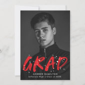 Moderner Red Paint Spritzer Foto Abschluss Ankündigung (Vorderseite)