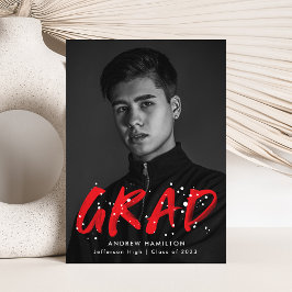 Moderner Red Paint Spritzer Foto Abschluss Ankündigung