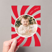 Moderner Red Peppermint Swirl Holiday Acryleinladungen (Insitu (Handheld))