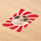 Moderner Red Peppermint Swirl Holiday Acryleinladungen (Ablage )