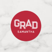 Moderner Red Personalisiert Grad Foto Abschluss Konfetti (Klein Vorderseite)