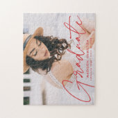 Moderner Red Script Foto Abschluss Puzzle (Vertikal)