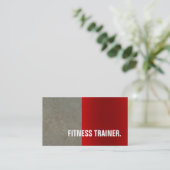 Moderner Red Stone Wall Grau Fitness Trainer Visitenkarte (Stehend Vorderseite)