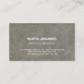 Moderner Red Stone Wall Grau Fitness Trainer Visitenkarte (Rückseite)