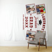 Moderner Red White Abschluss 4 Foto Stand Hintergr Wandteppich (Beispiel (Horizontal))