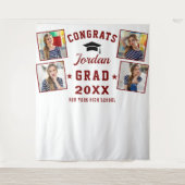 Moderner Red White Abschluss 4 Foto Stand Hintergr Wandteppich (Vorderseite)