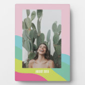 Moderner Regenbogen-abstrakter Tischrahmen Fotoplatte (Vorderseite)