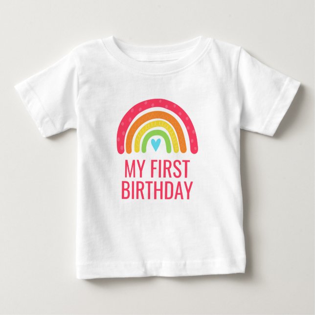 Moderner Regenbogen Baby T-shirt (Vorderseite)