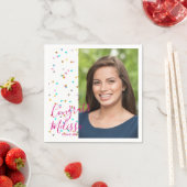 Moderner Regenbogen Confetti Abschluss Foto Napkin Serviette (Beispiel)