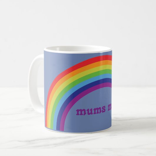 moderner Regenbogen der Mama-Tasse Kaffeetasse (Vorderseite Links)