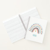 Moderner Regenbogen Doodle Personalisierter Name u Notizblock (Innenseite)