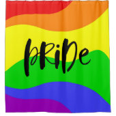 Moderner Regenbogen Duschvorhang (Vorderseite)