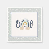 Moderner Regenbogen Erster Geburtstag Napkin - Boy Serviette (Vorderseite)