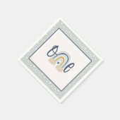 Moderner Regenbogen Erster Geburtstag Napkin - Boy Serviette (Ecke)