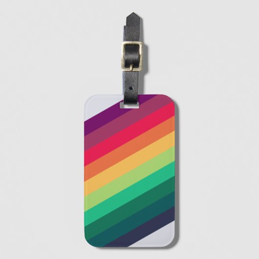 Moderner Regenbogen | Farbiger LGBT-Gay Pride Gepäckanhänger (Vorderseite Vertikal)