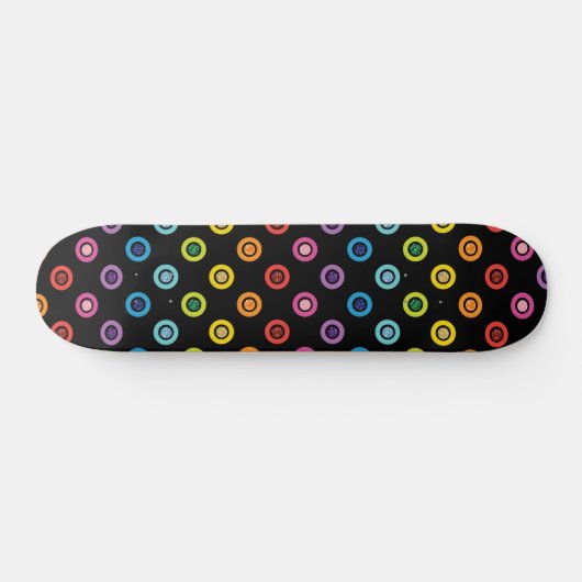 Moderner Regenbogen-Glitzer-Dot-Shimmer-Muster Skateboard (Horizontal)