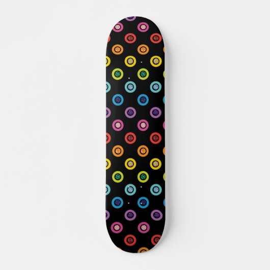 Moderner Regenbogen-Glitzer-Dot-Shimmer-Muster Skateboard (Vorne)
