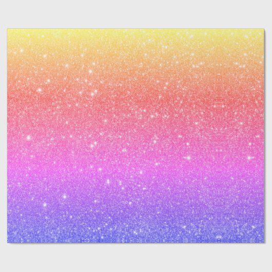 Moderner Regenbogen-Glitzer Geschenkpapier (Flach)