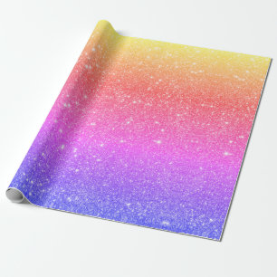 Moderner Regenbogen-Glitzer Geschenkpapier