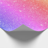 Moderner Regenbogen-Glitzer Geschenkpapier (Ecke)