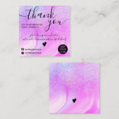 Moderner Regenbogen Glitzer Marmor lila vielen Dan Quadratische Visitenkarte (Vorne/Hinten)