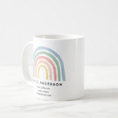 Moderner Regenbogen in Aquarellfarbe niedlich farb Kaffeetasse (Vorderseite Links)