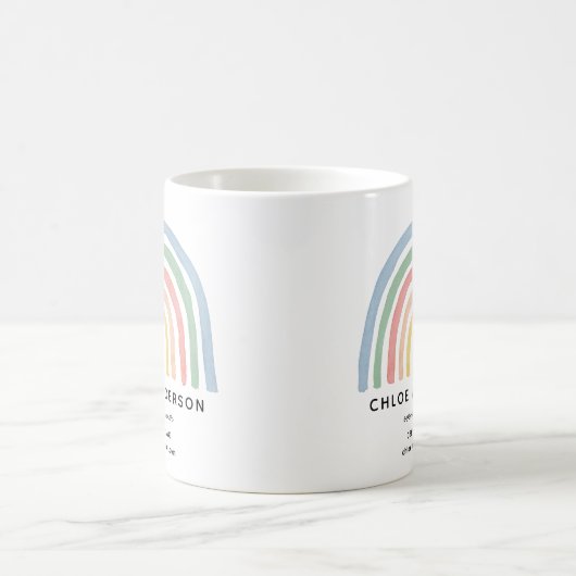 Moderner Regenbogen in Aquarellfarbe niedlich farb Kaffeetasse (Mittel)