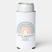 Moderner Regenbogen in Aquarellfarbe niedlich farb Selters Dosenkühler (Seltzer Rückseite)