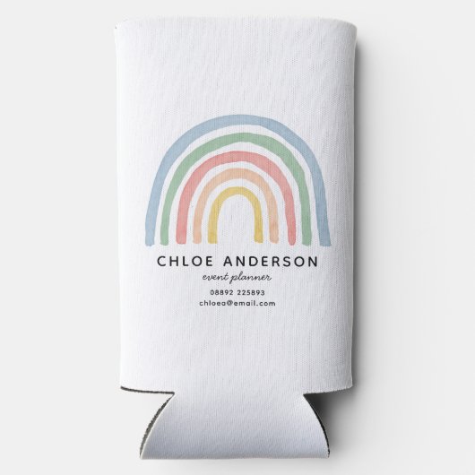 Moderner Regenbogen in Aquarellfarbe niedlich farb Selters Dosenkühler (Rückseite)