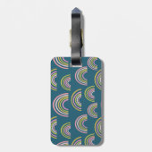 Moderner Regenbogen in Rosa, Grün und Dunkelblau Gepäckanhänger (Rückseite vertikal)