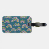 Moderner Regenbogen in Rosa, Grün und Dunkelblau Gepäckanhänger (Rückseite horizontal)