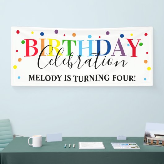 Moderner Regenbogen Jegliche altersbedingte Feier  Banner (Messe)