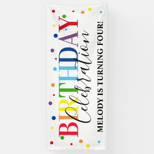 Moderner Regenbogen Jegliche altersbedingte Feier  Banner (Vertikal)