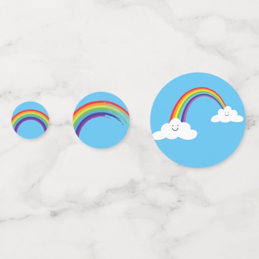 Moderner Regenbogen Konfetti (Rückseiten)