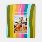 Moderner Regenbogen Merry und Bright Vertikal Keramikornament (Links)