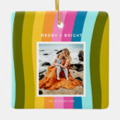 Moderner Regenbogen Merry und Bright Vertikal Keramikornament (Vorderseite)