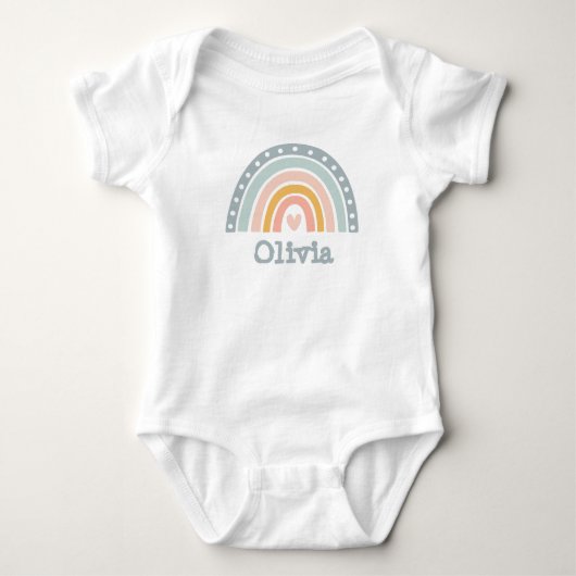 Moderner Regenbogen mit Herz Baby Strampler (Vorderseite)