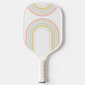 Moderner Regenbogen mit Personalisiertem Namen Pickleball Schläger (Rückseite)