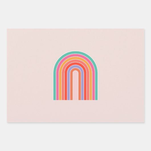 Moderner Regenbogen Mitte des Jahrhunderts Geschenkpapier Set (Vorderseite 2)