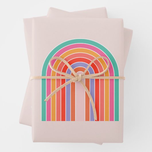 Moderner Regenbogen Mitte des Jahrhunderts Geschenkpapier Set (Beispiel)
